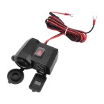 Moto USB socket x 2, cigarette socket x 1, digital voltmeter, model II, red led, black color